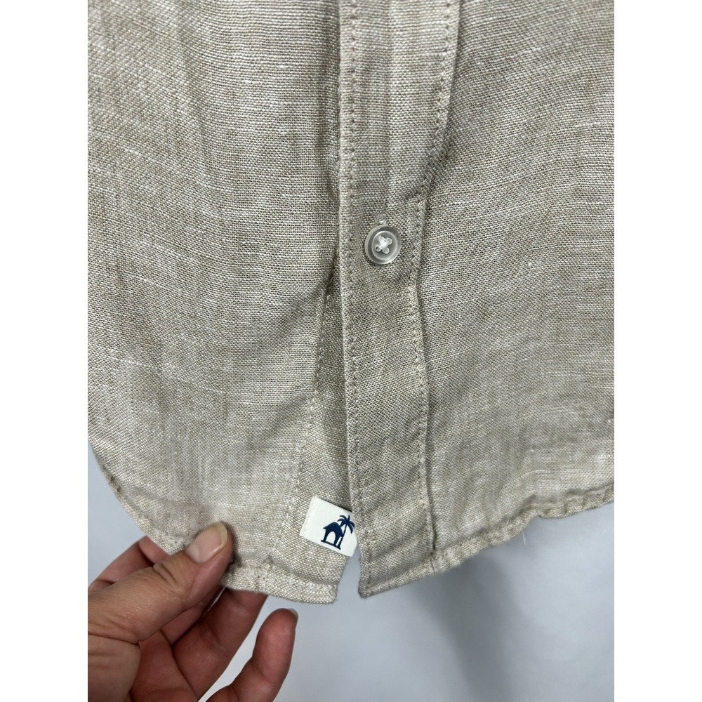 Caribbean Joe 100% Linen Shirt Medium Oatmeal European Flax Coastal Quiet Luxury - Picture 5 of 9